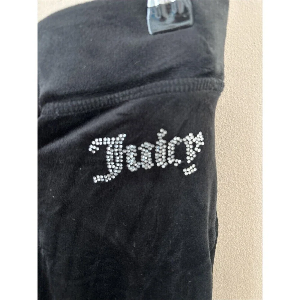 Juicy Couture Women’s XXL Black Velvet Rhinestone Logo Sweatpants